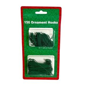 150 Green‎ Ornament Hooks, Retro Christmas Tree Hanging Set, 2 Sizes
